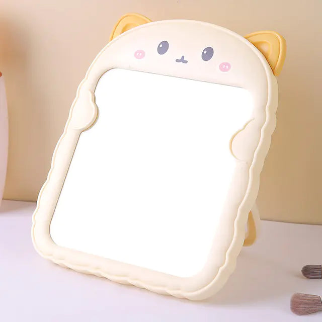 Foldable Bear Ear Cat Makeup Mirror - HD Desktop Design