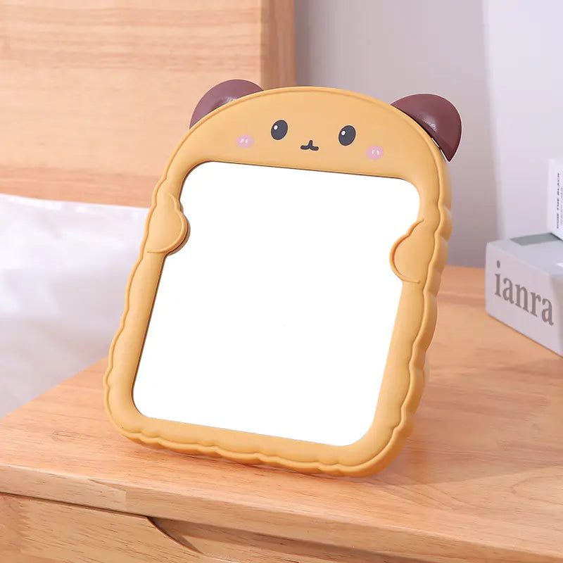 Foldable Bear Ear Cat Makeup Mirror - HD Desktop Design