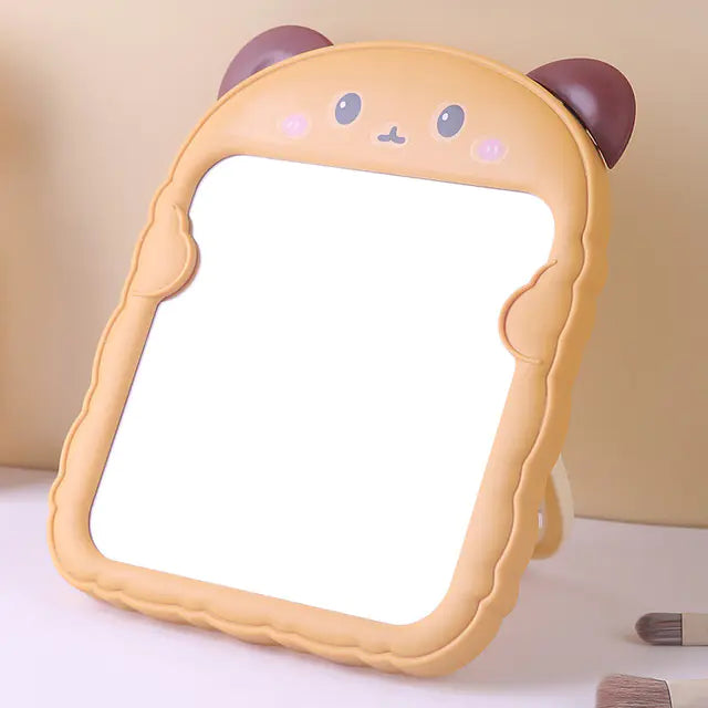 Foldable Bear Ear Cat Makeup Mirror - HD Desktop Design