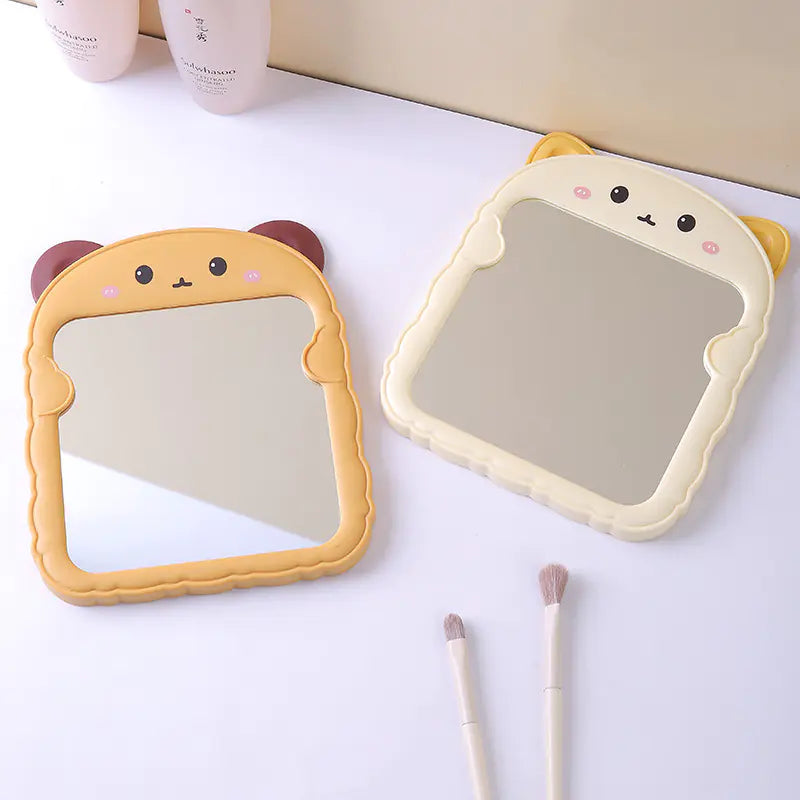 Foldable Bear Ear Cat Makeup Mirror - HD Desktop Design